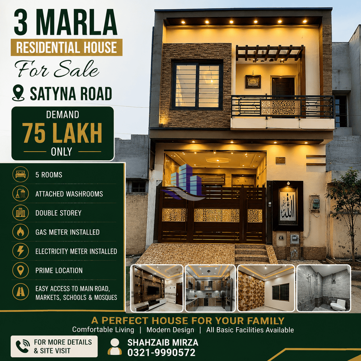 3 Marla House for Sale on Satyana Road Faisalabad